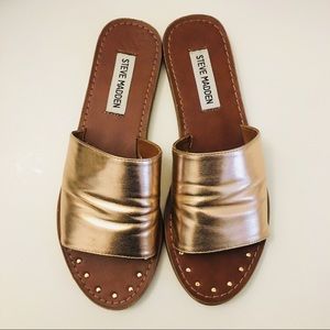 Steve Madden Rose Gold Metallic Sandals